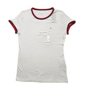 Tommy Hilfiger Women's‎ T-Shirt Cap Sleeve Casual Tee White Size Large